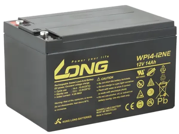 Long WP14-12NE / Olověný akumulátor / 12V / 14Ah / AGM DeepCycle / konektor M5 (PBLO-12V014-F6AD)