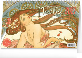 NOTIQUE Stolní kalendář Alfons Mucha 2027, 23,1 x 14,5 cm