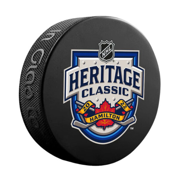 Inglasco / Sherwood Puk Heritage Classic 2022 Hamilton Official Game Puck