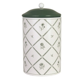 Strömshaga Plechová dóza Lovisa Green/White 21 cm, zelená barva, kov