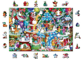 Dřevěné puzzle Vánoční sněžítka 505 dílků