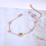 Ocelový náramek se zirkony Magda Gold - strom života, Zlatá 17 cm + 3 cm (prodloužení)
