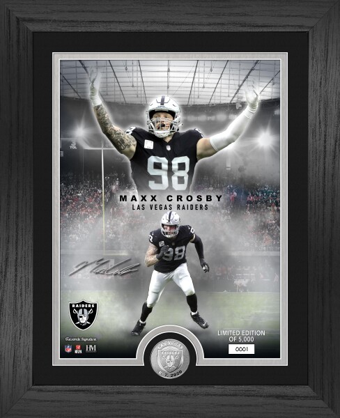 Highland Mint Obraz Las Vegas Raiders NFL Maxx Crosby Legends Photo Mint