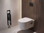 HANSGROHE - XtraStoris Rock Podomítkový držák toaletního papíru s WC štětkou, s dvířky, matná černá 56062670