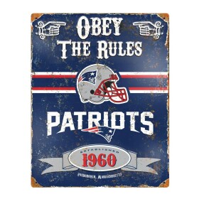 Cedule New England Patriots NFL Obey The Rules Embossed