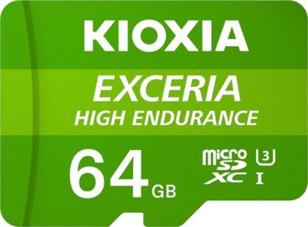 KIOXIA EXCERIA HIGH ENDURANCE microSDXC 64GB adaptér Class 10 UHS-I U3 A1 V30 čtení: 100MBs