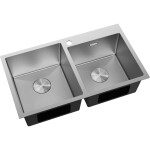 MEXEN - Xorin ocelový dřez 2-bowl 780 x 450 mm, nerez H 6441782000-01HC