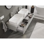 MEXEN/S - Orio koupelnová skříňka pod umyvadlo 140 cm s deskou, 1 šuplík, šedá mat 91A10-14023-1-BFC62