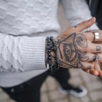 Pánský dvojitý náramek Royal Skull - achát, zirkony, Černá 20 cm
