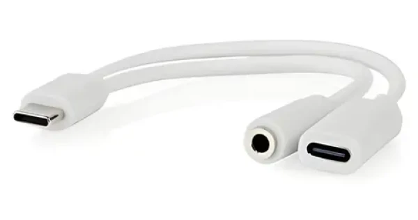 Nedis CCGB64922WT01 / Adaptér USB-C / USB-C + 3,5mm jack / 0,1 m (CCGB64922WT01)