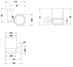 DURAVIT - D-Code Pohárek na kartáčky a pastu s držákem, pravý, mléčné sklo/chrom 0099201000