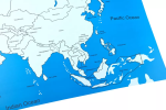 Moyo Montessori Moyo Montessori Kontrolní mapa - Asie Nová - s popisky