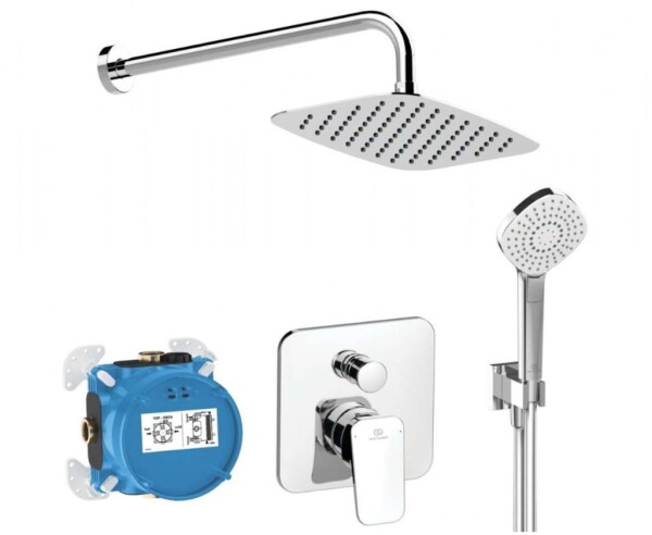 IDEAL STANDARD - CeraPlan Sprchový set s baterií pod omítku, s tělesem, 3 proudy, 30x20 cm, chrom BD195AA