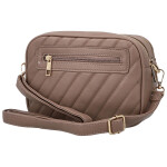 Trendy dámská koženková crossbody kabelka MaxFly Sanela, šedohnědá