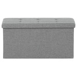 Taburet s úložným prostorem, šedá, jemně hrubá látka, TAB-462 GREY2