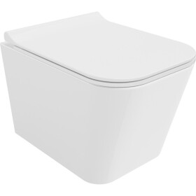 MEXEN/S - Teo Závěsná WC mísa Rimless Tornado včetně sedátka s slow slim, duroplast, bílá lesk 30850700T