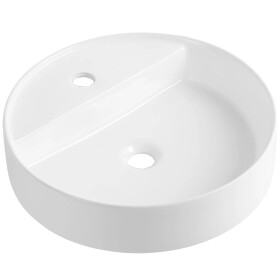 CERANO Umyvadlo keramické - na desku - Lario - bílá lesklá - Ø 45 cm