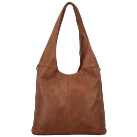 Trendy dámská koženková kabelka na rameno Marlen, hnědá