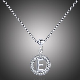 Stříbrný řetízek s přívěskem ve tvaru písmena E - stříbro 925/1000, Stříbrná 45 cm E