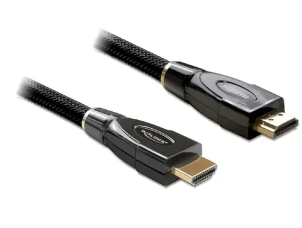 Delock HDMI A/A černý / HDMI kabel s Ethernetem / Premium / Pozlacené konektory / 10,2 Gbit/s / 5 m (82739)