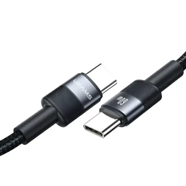 USAMS SJ724 šedá / Datový kabel / USB-C - USB-C / 60W / 1,2 m (SJ724USBSG01)