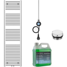 CERANO - Koupelnový elektrický radiátorový set Benito - WIFI - 600W - chrom - 1700x450 mm CER-509414