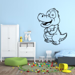 Samolepka Veselý krokodýlek Barva: černá, Velikost: 48 x 60 cm