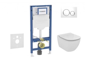 GEBERIT - Duofix Set předstěnové instalace, klozetu Tesi a sedátka softclose, tlačítko Sigma20, bílá/lesklý chrom SANI11CD3135