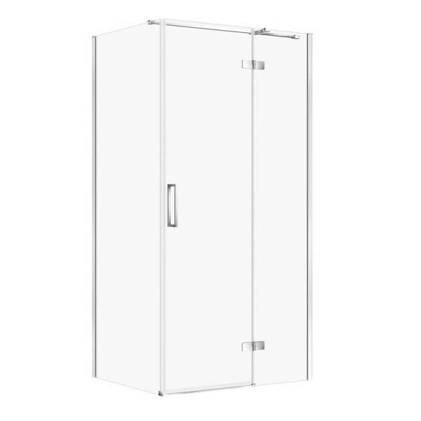 CERSANIT - Sprchový kout JOTA s panty, chrom, 100x80x195, pravý, čiré sklo S160-031