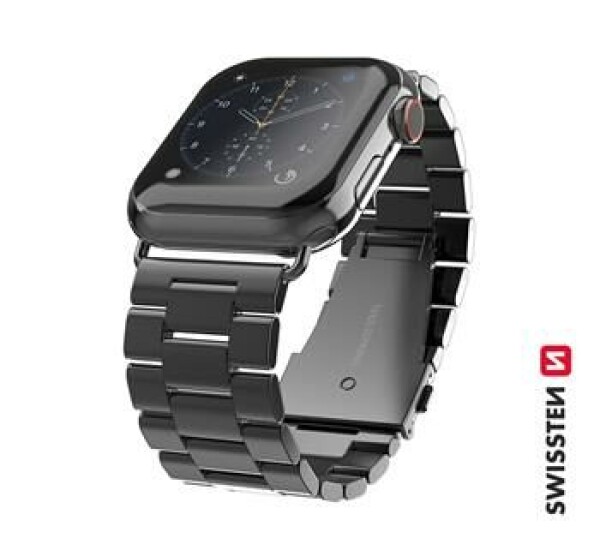 SWISSTEN Kovový řemínek pro APPLE WATCH 38-40 mm černá (46000301)