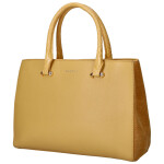 Trendy dámská koženková kabelka do ruky Sonia, žlutá