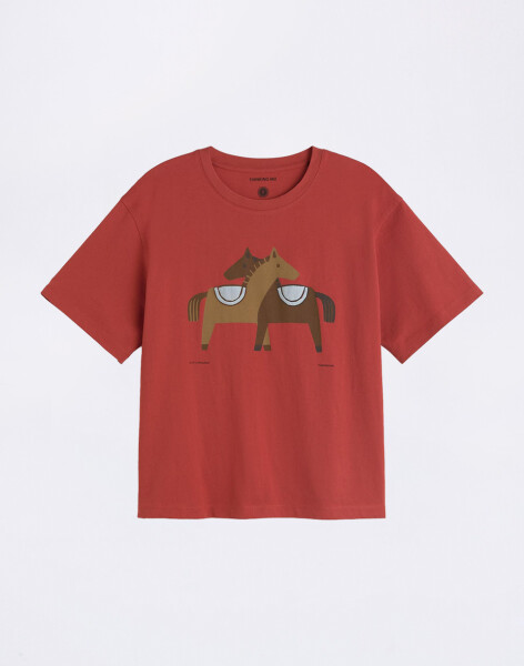 Tričko Thinking MU Horse Hug Lucia Tee PALE RED