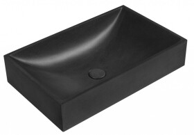 SAPHO - TARANT betonové umyvadlo včetně výpusti, 58x36cm, černý granit AR471
