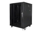 Lanberg 15U 19" černý / Stojanový rozvaděč / 600 × 600 mm / Flat pack / nosnost 800 kg (FF01-6615-12B)