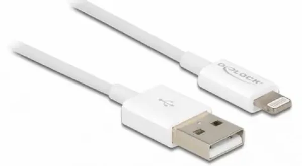 DeLock datový a napájecí kabel bílá / Lightning / USB-A / 1 m / USB 2.0 (83000)