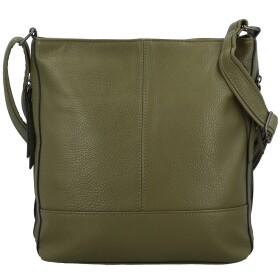 Módní dámská koženková crossbody kabelka Evelyne, tmavě zelená