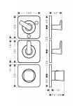 AXOR - Citterio C Termostatická baterie pod omítku, pro 3 spotřebiče, chrom 49711000