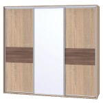 Nábytek Mikulík Skříň ONYX 3 - 2x dveře dělené + 1x zrcadlo (š 210-270 cm/v 220 cm) ROZMĚR: (š/v/h) 220 x 220 x 60 cm