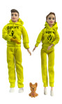Mamido Panenky Fashion Couple s pejskem, sportovní pár žlutá MT1192