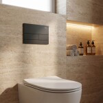 REA - Podomítkový Instalační Set Slim 024N pro WC s Tlačítkem T Black Matt KPL-E1056