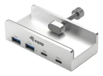 Equip Klip-On 4-Port / USB hub / 2x USB-A + 2x USB-C / USB 3.2 Gen 1 5 Gbps / hliníkové tělo (128967)