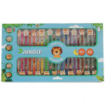 Jungle, ARJ040697B, sada školních pastelek a pryží, 46 ks