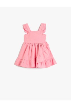 Koton Ruffled Strap U Neck Layered Dress