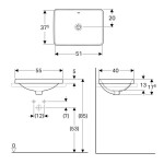 GEBERIT - VariForm Umyvadlo zápustné 55x40 cm, s přepadem, bílá 500.736.01.2