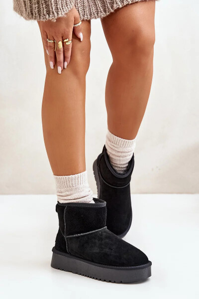 Dámské Semišové Sněhule Na Platformě Nad Kotníky Černé Rianaella 38