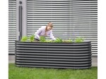 Kovový vyvýšený záhon – Grow Faster (d. 240 cm x š. 80 cm x v. 82 cm), černý
