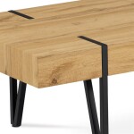 Stůl konferenční, 110x60x42, MDF divoký dub, kov černá matná