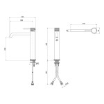 SAPHO - ULTRASAN stojánková umyvadlová baterie vysoká, prodloužená hubice, černá mat/zlato mat UT007VBG