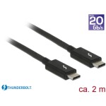 Delock Thunderbolt 3 (20 Gb/s) USB-C kabel (M) - (M) 2m černá / pasivní (84847)