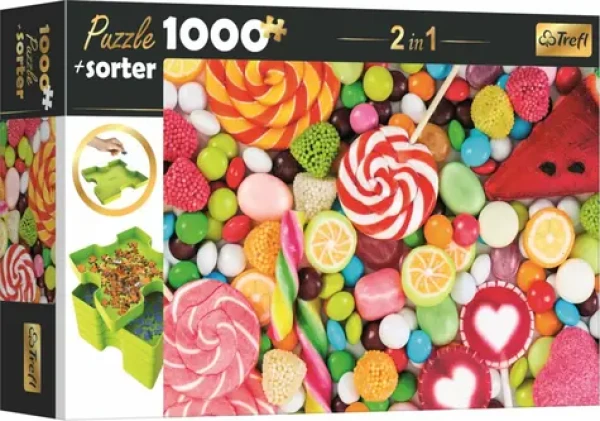 Trefl - Puzzle - 2v1 Sladkosti s třídičem